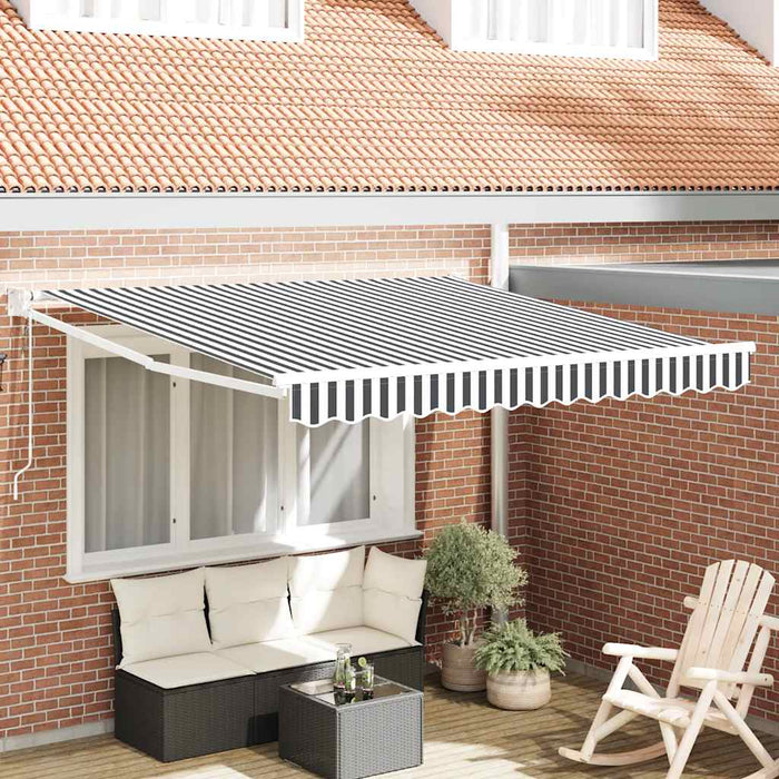 Copertină retractabilă antracit/alb, 3x2,5 m, textil/aluminiu - WALTI WALTI