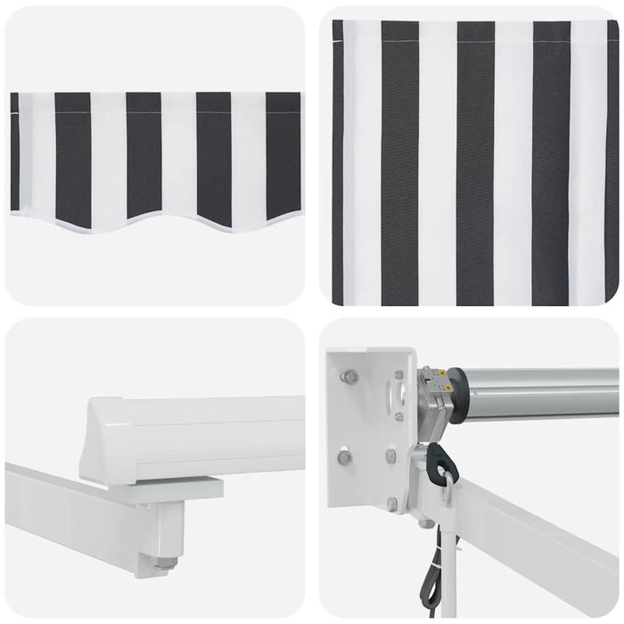 Copertină retractabilă antracit/alb, 4x3 m, textil/aluminiu - WALTI WALTI