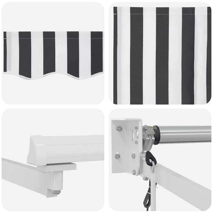 Copertină retractabilă antracit/alb, 4,5x3 m, textil/aluminiu - WALTI WALTI