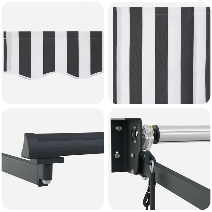 Copertină retractabilă antracit/alb, 3x2,5 m, textil/aluminiu - WALTI WALTI