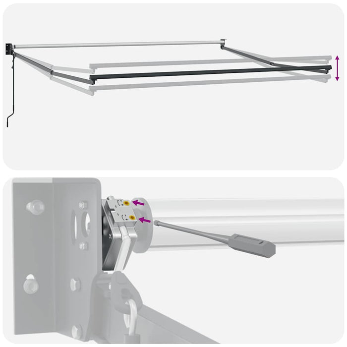 Copertină retractabilă antracit/alb, 4x3 m, textil/aluminiu - WALTI WALTI