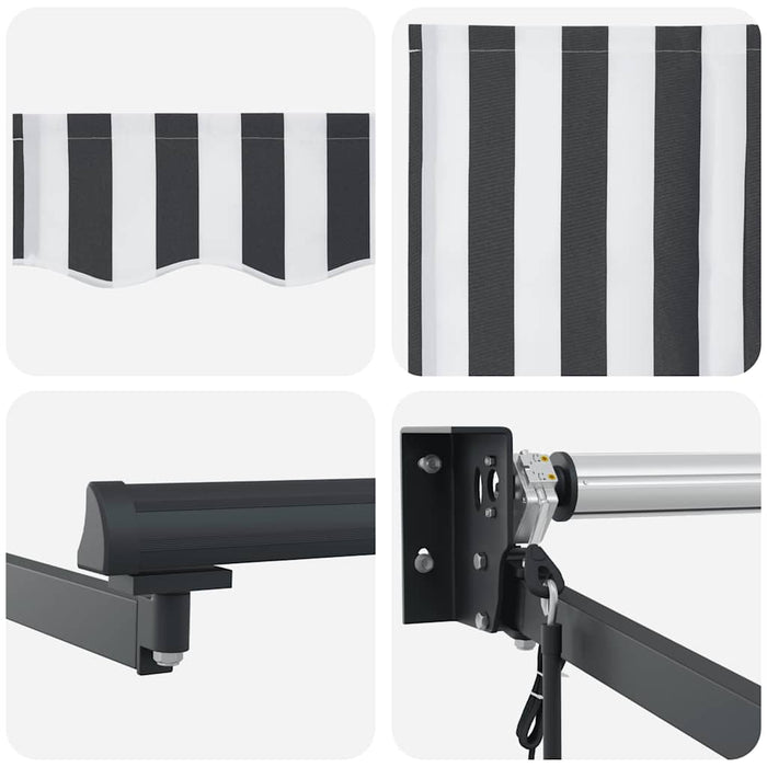 Copertină retractabilă antracit/alb, 4x3 m, textil/aluminiu - WALTI WALTI