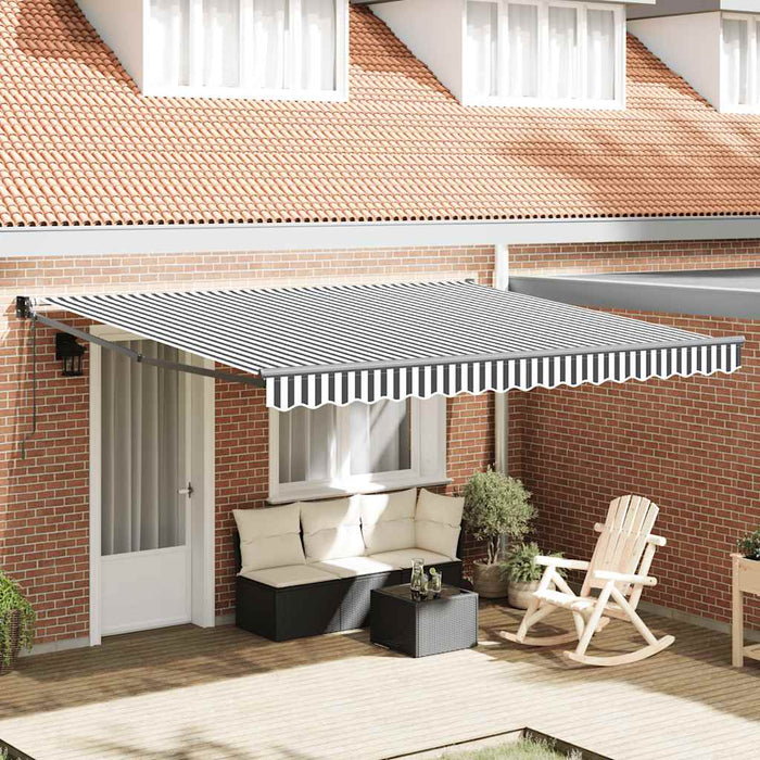 Copertină retractabilă antracit/alb, 4x3 m, textil/aluminiu - WALTI WALTI