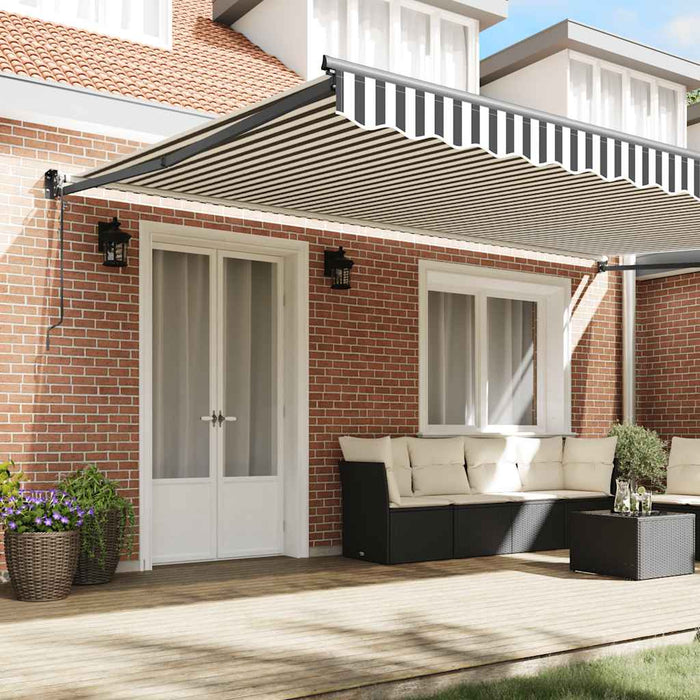 Copertină retractabilă antracit/alb, 5x3 m, textil/aluminiu - WALTI WALTI