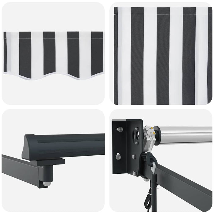 Copertină retractabilă antracit/alb, 5x3 m, textil/aluminiu - WALTI WALTI