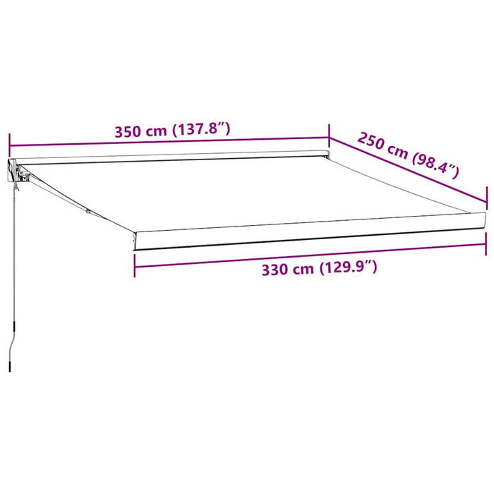 Copertină retractabilă antracit/alb, 3,5x2,5 m, textil/aluminiu - WALTI WALTI