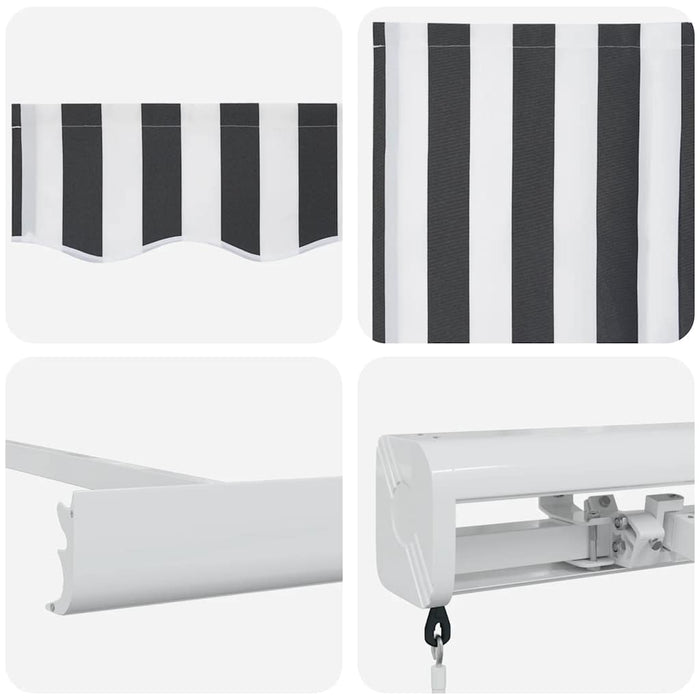 Copertină retractabilă antracit/alb, 4x3 m, textil/aluminiu - WALTI WALTI