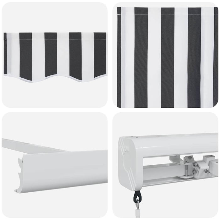 Copertină retractabilă antracit/alb, 4,5x3 m, textil/aluminiu - WALTI WALTI