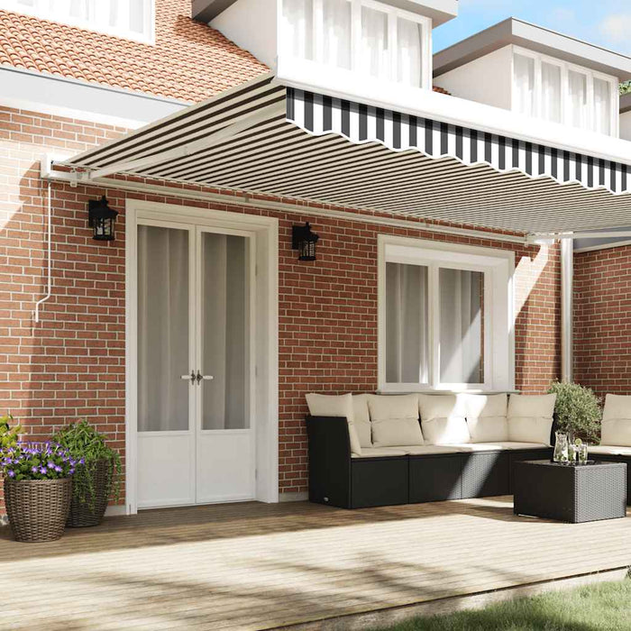 Copertină retractabilă antracit/alb, 5x3 m, textil/aluminiu - WALTI WALTI