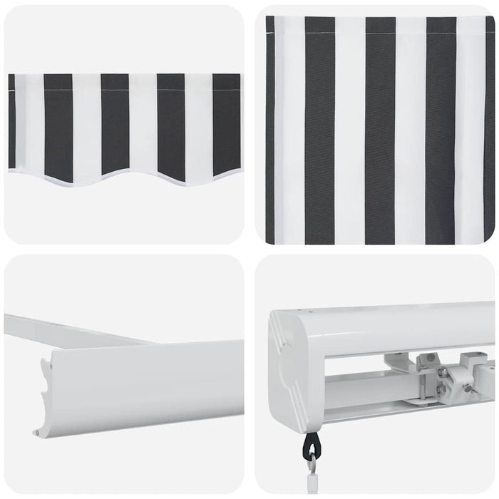 Copertină retractabilă antracit/alb, 5x3 m, textil/aluminiu - WALTI WALTI