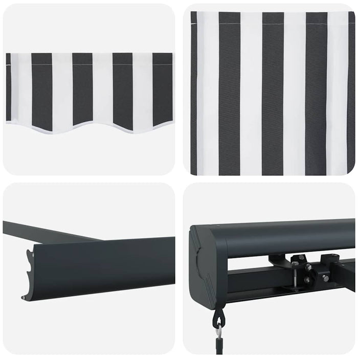 Copertină retractabilă antracit/alb, 3x2,5 m, textil/aluminiu - WALTI WALTI