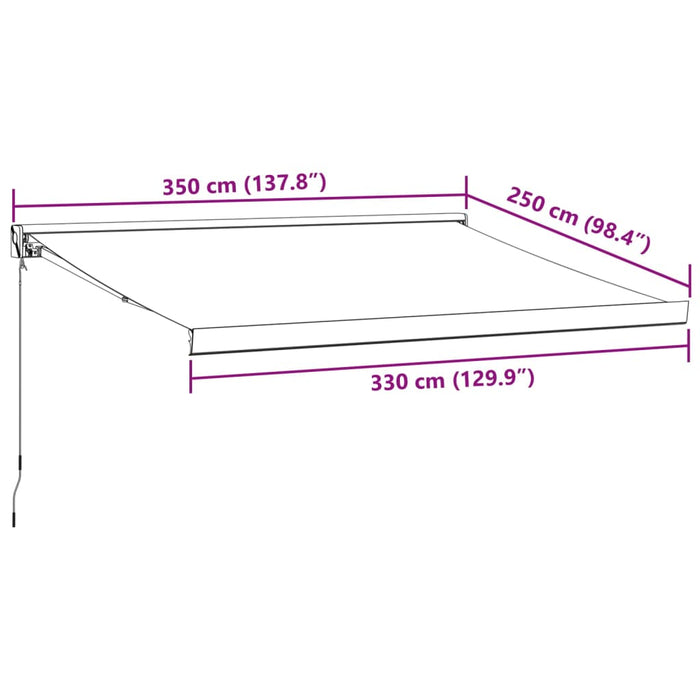 Copertină retractabilă antracit/alb, 3,5x2,5 m, textil/aluminiu - WALTI WALTI