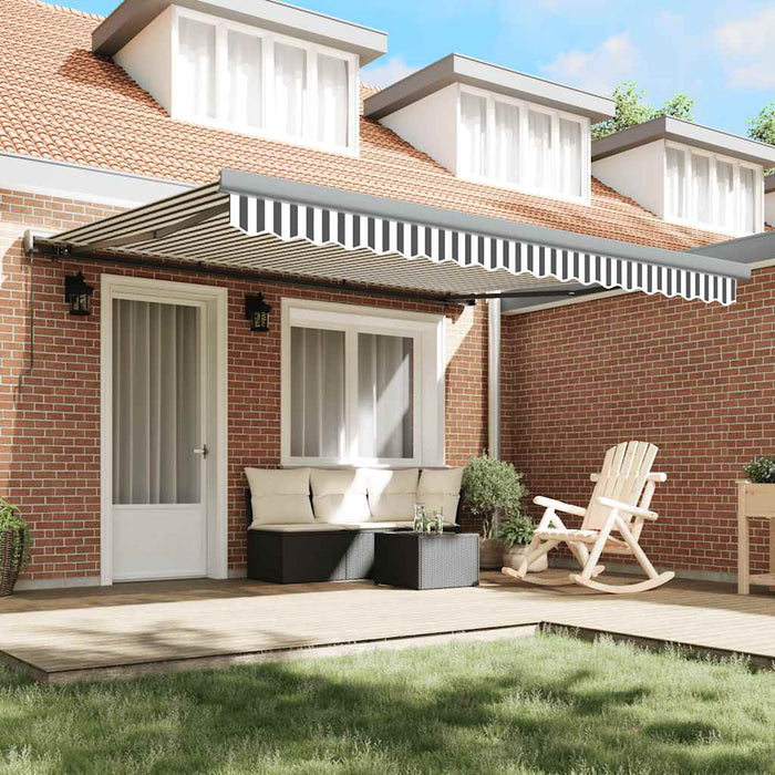 Copertină retractabilă antracit/alb, 4x3 m, textil/aluminiu - WALTI WALTI