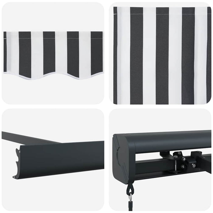 Copertină retractabilă antracit/alb, 4,5x3 m, textil/aluminiu - WALTI WALTI