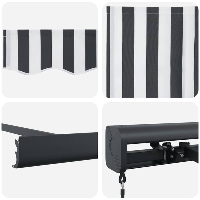Copertină retractabilă antracit/alb, 5x3 m, textil/aluminiu - WALTI WALTI