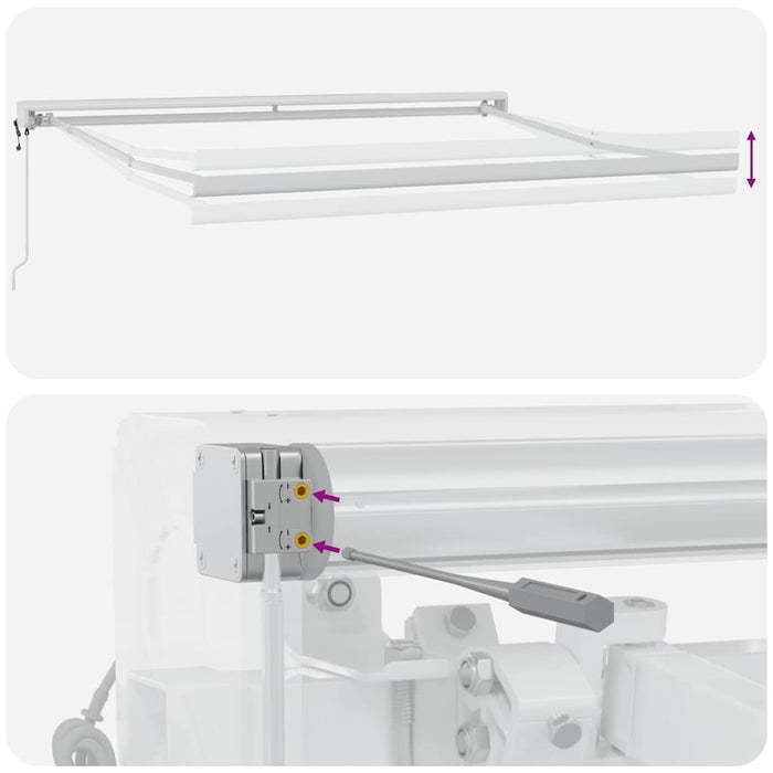 Copertină retractabilă antracit/alb, 3x2,5 m, textil/aluminiu - WALTI WALTI