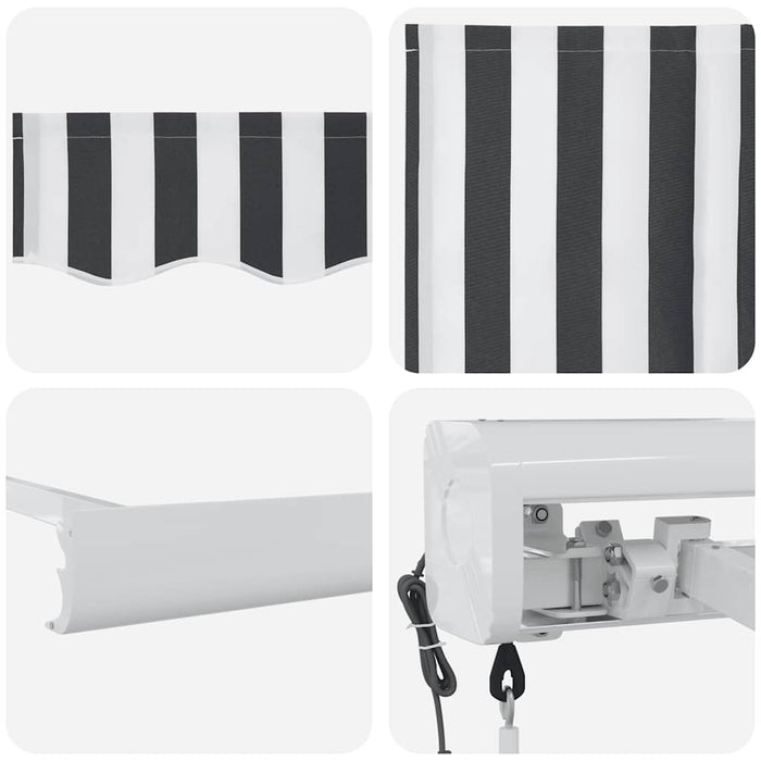 Copertină retractabilă antracit/alb, 3x2,5 m, textil/aluminiu - WALTI WALTI