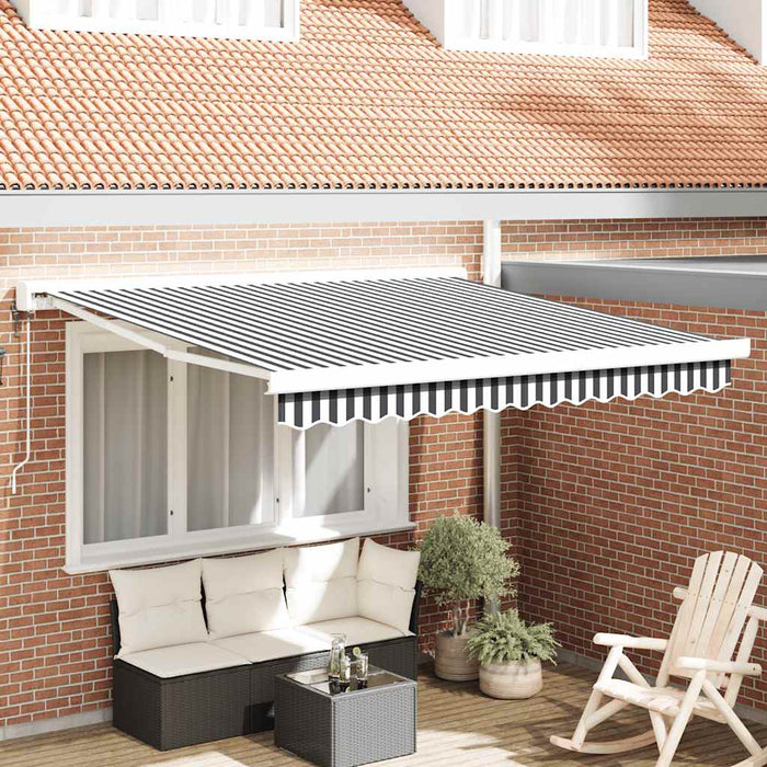 Copertină retractabilă antracit/alb, 3x2,5 m, textil/aluminiu - WALTI WALTI