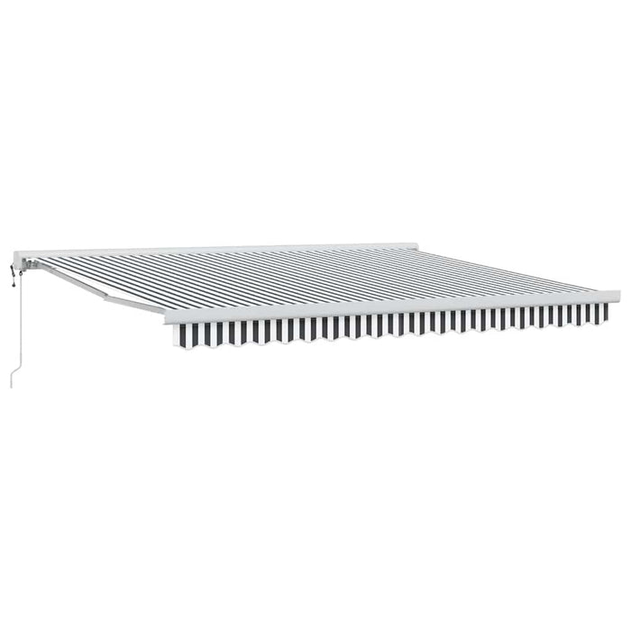 Copertină retractabilă antracit/alb, 4x3 m, textil/aluminiu WALTI