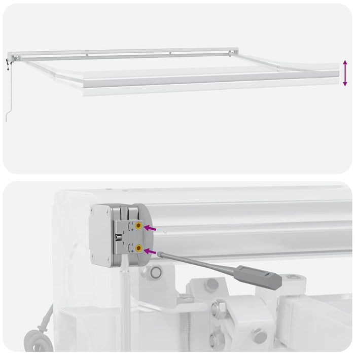 Copertină retractabilă antracit/alb, 4x3 m, textil/aluminiu WALTI