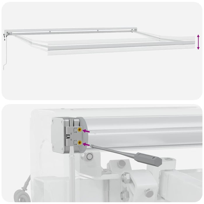 Copertină retractabilă antracit/alb, 4,5x3 m, textil/aluminiu - WALTI WALTI