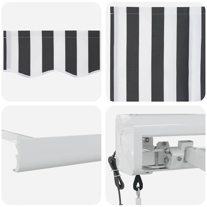 Copertină retractabilă antracit/alb, 4,5x3 m, textil/aluminiu - WALTI WALTI