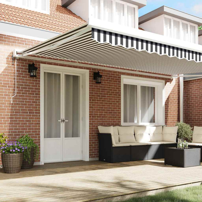 Copertină retractabilă antracit/alb, 5x3 m, textil/aluminiu - WALTI WALTI