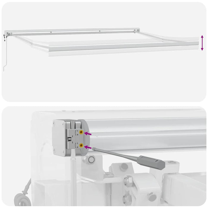 Copertină retractabilă antracit/alb, 5x3 m, textil/aluminiu - WALTI WALTI