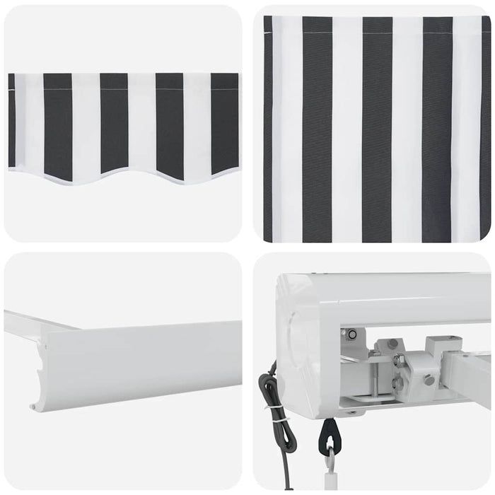Copertină retractabilă antracit/alb, 5x3 m, textil/aluminiu - WALTI WALTI