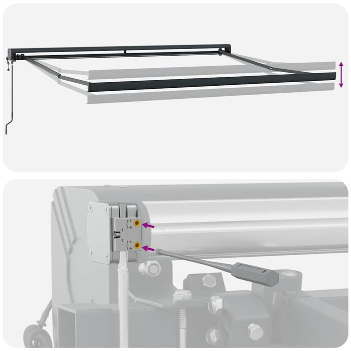 Copertină retractabilă antracit/alb, 3x2,5 m, textil/aluminiu - WALTI WALTI