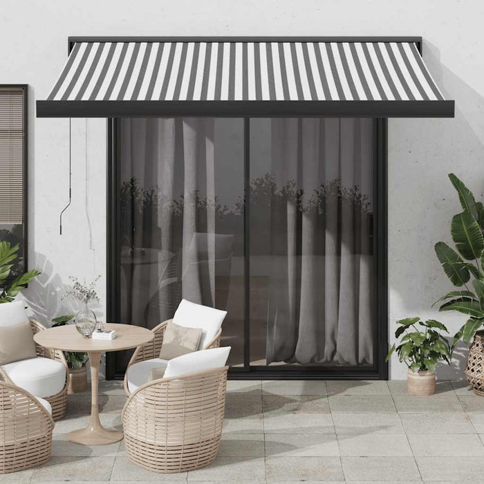 Copertină retractabilă antracit/alb, 3,5x2,5 m, textil/aluminiu - WALTI WALTI