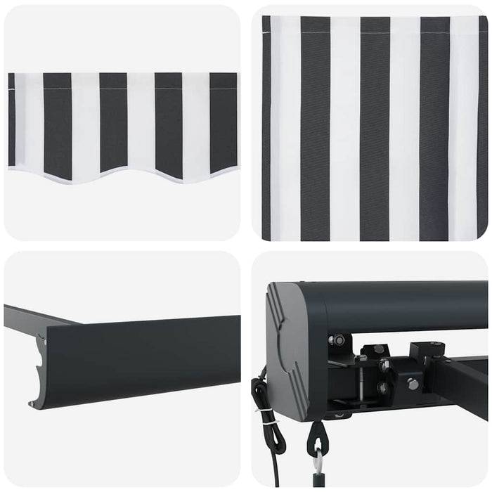 Copertină retractabilă antracit/alb, 4x3 m, textil/aluminiu - WALTI WALTI
