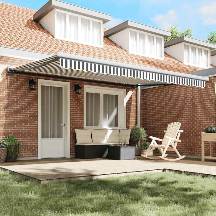 Copertină retractabilă antracit/alb, 4,5x3 m, textil/aluminiu - WALTI WALTI