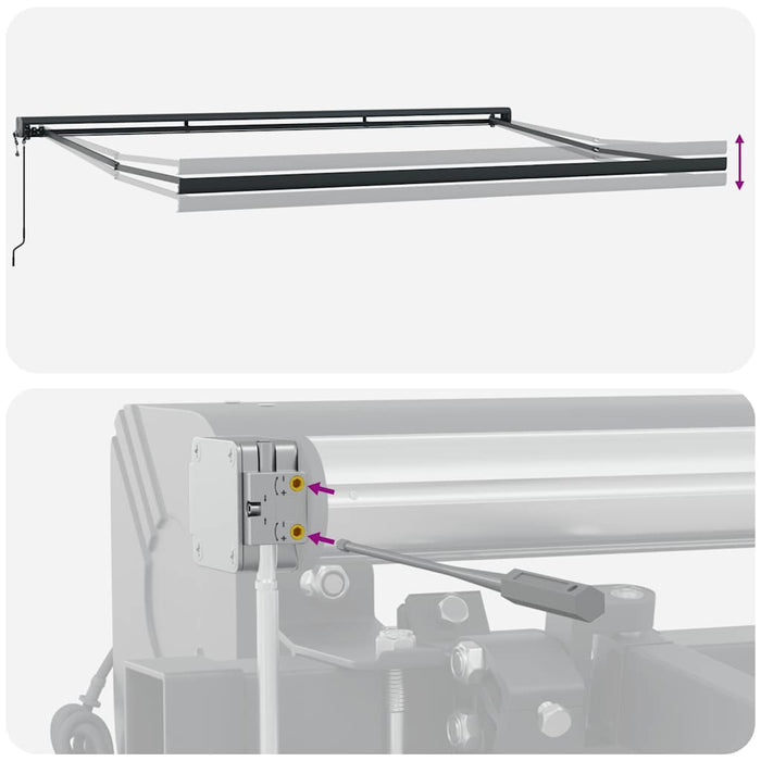 Copertină retractabilă antracit/alb, 4,5x3 m, textil/aluminiu - WALTI WALTI