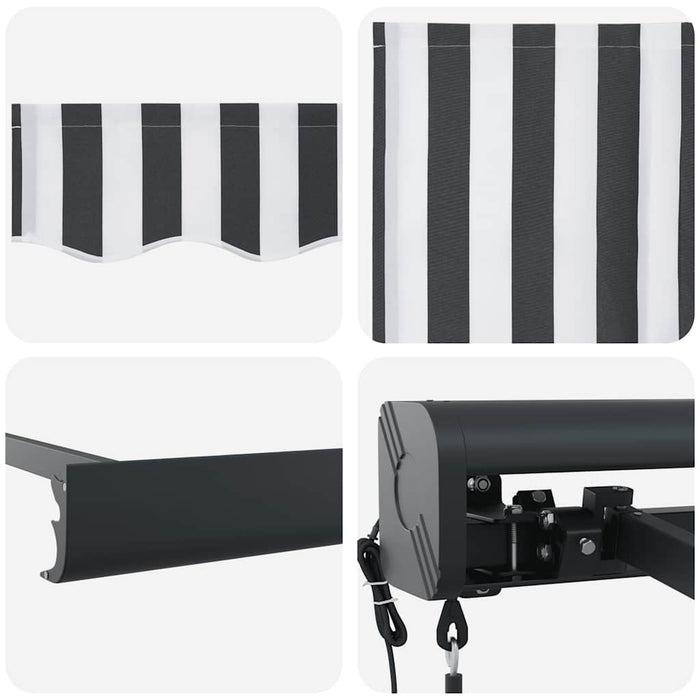 Copertină retractabilă antracit/alb, 4,5x3 m, textil/aluminiu - WALTI WALTI