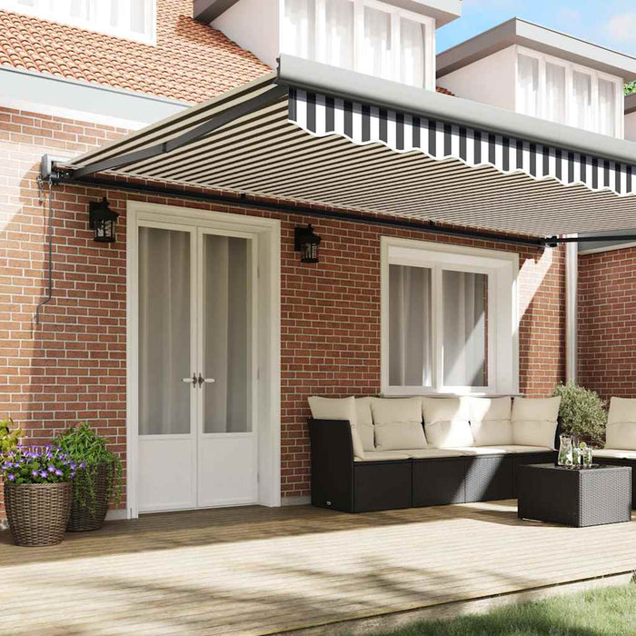 Copertină retractabilă antracit/alb, 5x3 m, textil/aluminiu - WALTI WALTI