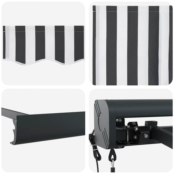 Copertină retractabilă antracit/alb, 5x3 m, textil/aluminiu - WALTI WALTI
