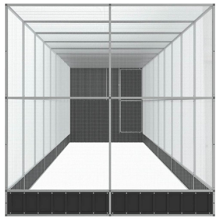 Voliera de păsări cu extensie, argintiu, 1037x203x216 cm, oțel - WALTI WALTI