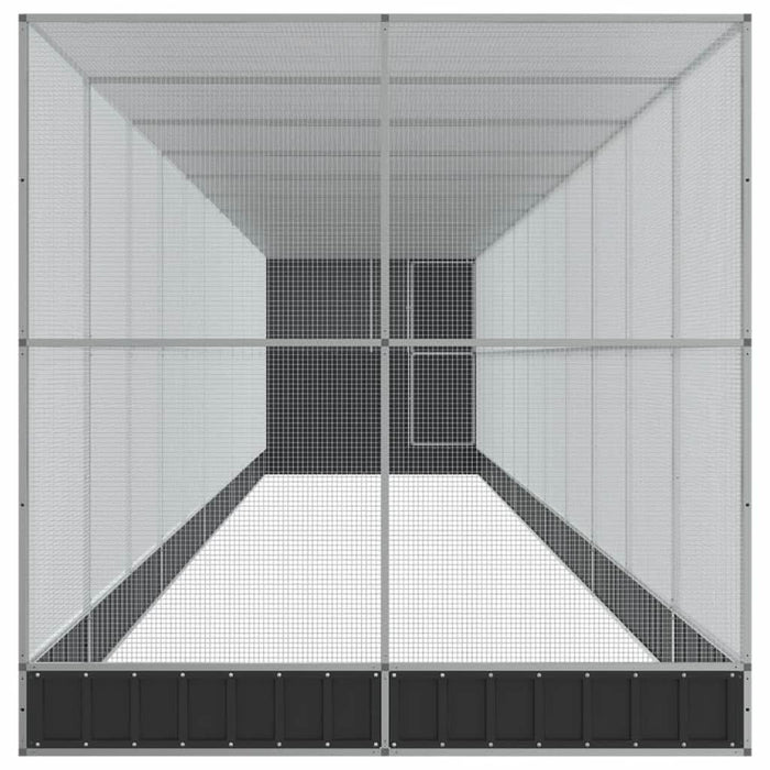 Voliera de păsări cu extensie, argintiu, 1244x203x216 cm, oțel - WALTI WALTI