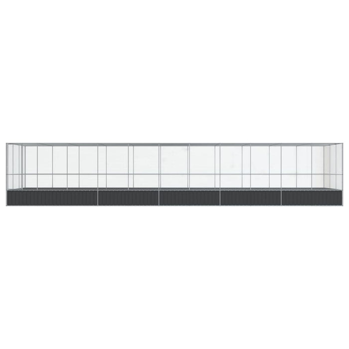 Voliera de păsări cu extensie, argintiu, 1139x307x212 cm, oțel - WALTI WALTI