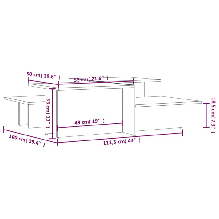 Măsuțe de cafea, 2 buc., gri beton, lemn prelucrat - WALTI WALTI