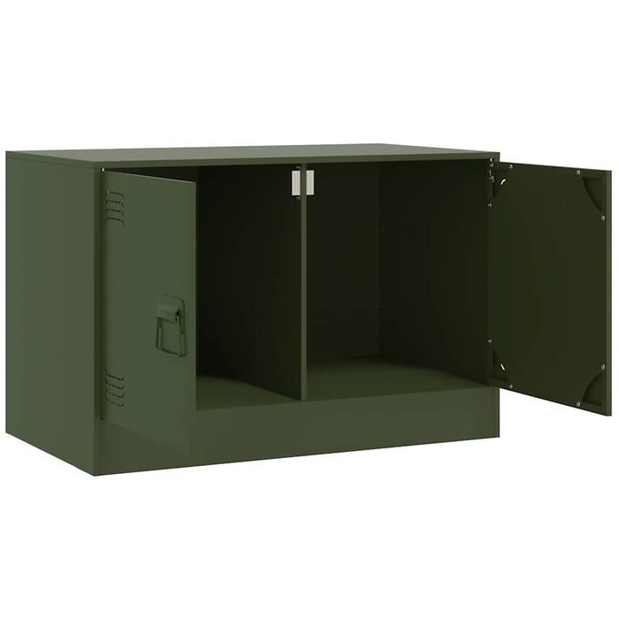 Dulapuri TV 2 buc., verde măslină, 67x39x44 cm Otel - WALTI WALTI