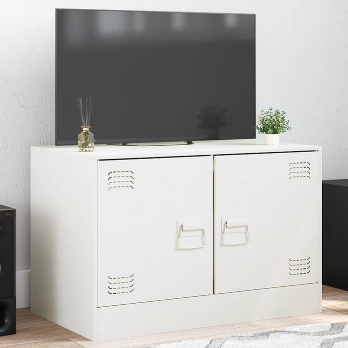 Comodă TV, alb, 67x39x44 cm, oțel - WALTI WALTI
