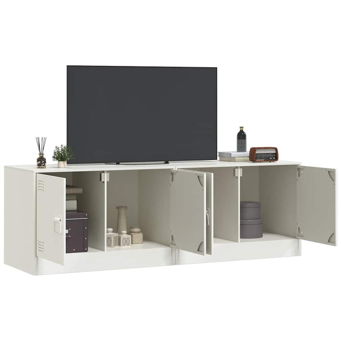 Dulapuri TV 2 buc., alb, 67x39x44 cm Otel - WALTI WALTI