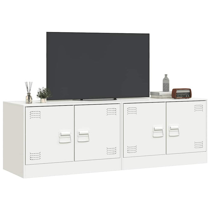 Dulapuri TV 2 buc., alb, 67x39x44 cm Otel - WALTI WALTI