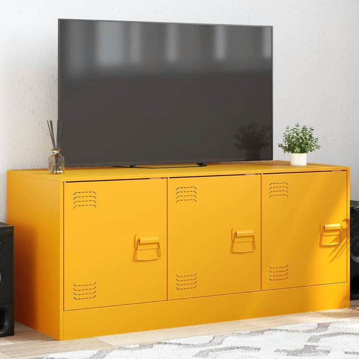 Dulap TV, galben muștar, 99x39x44 cm, oțel - WALTI WALTI