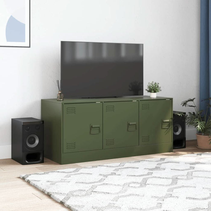 Comodă TV, verde măsliniu, 99x39x44 cm, oțel - WALTI WALTI