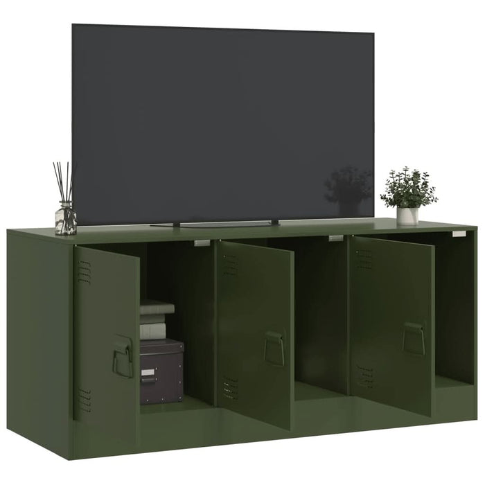 Comodă TV, verde măsliniu, 99x39x44 cm, oțel - WALTI WALTI