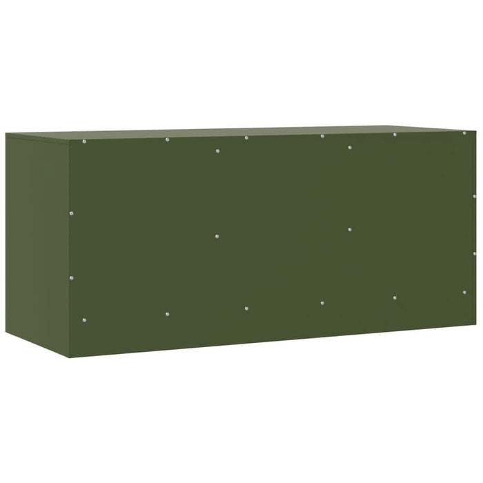 Comodă TV, verde măsliniu, 99x39x44 cm, oțel - WALTI WALTI