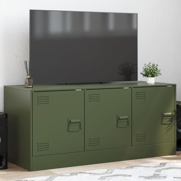 Comodă TV, verde măsliniu, 99x39x44 cm, oțel - WALTI WALTI